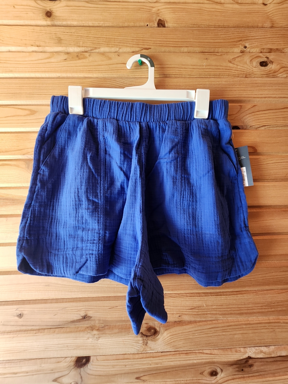 Womens Blue Cotton Universal Thread Shorts